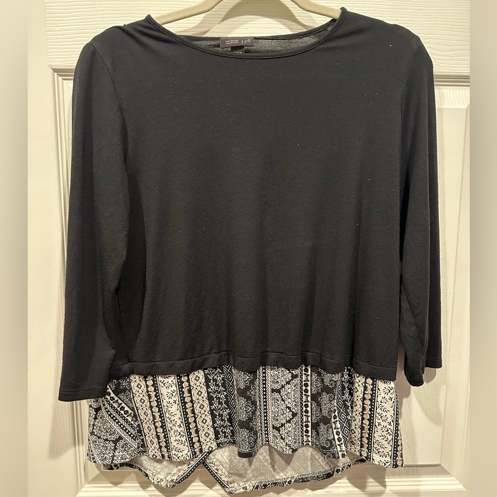 J.Jill black top with embellished bottom.